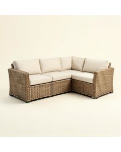 Jahzell 30.7 '' Wide Outdoor Wicker Patio Sectional With Cushions (synthetic illustration; no displayed measurements)
