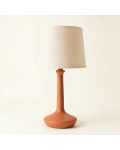 River Bend Table Lamp With A Plain Fabric Shade - Terracotta (synthetic illustration; no displayed measurements)