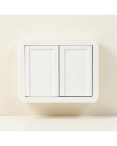 Pine Edge Wall-Mounted Entry Cabinet - White (synthetic illustration; no displayed measurements)