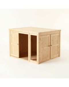 Dune Brook Empty Furniture-Style Litter Enclosure - Beige (synthetic illustration; no displayed measurements)