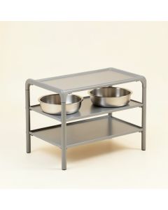 Linden Dale Pet Feeding Stand With Two Plain Empty Bowls - Gray (synthetic illustration; no displayed measurements)