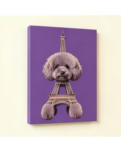 Bonjour Eiffel Tower Poodle By April Heather Graphic Art On Wrapped Canvas (synthetic illustration; no displayed measurements)