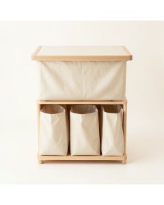 Slate Crossing Laundry Sorting Station With Plain Removable Bags - Beige (synthetic illustration; no displayed measurements)