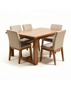 Alysse Butterfly Leaf Rubberwood Solid Wood Dining Set (synthetic illustration; no displayed measurements)