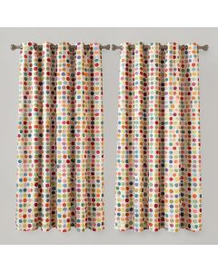 Retro Dots Kitchen Curtain Pair (synthetic illustration; no displayed measurements)