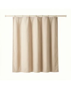 Field Bridge Shower Curtain Hanging Flat From A Plain Rod - Beige (synthetic illustration; no displayed measurements)