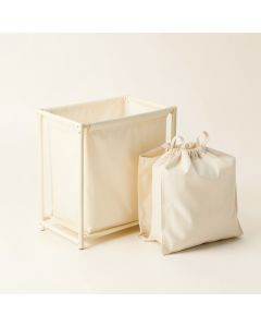 Linden Crest Laundry Sorting Station With Plain Removable Bags - Cream (synthetic illustration; no displayed measurements)