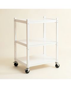 Oak Bend Empty Rolling Workshop Cart - White (synthetic illustration; no displayed measurements)