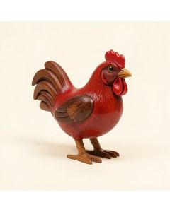 Malena Wood Mini Rooster Puppet (synthetic illustration; no displayed measurements)