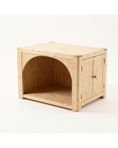 Sage Bridge Empty Furniture-Style Litter Enclosure - Beige (synthetic illustration; no displayed measurements)