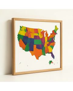Usa Map 2 - Graphic Art Print On Canvas (synthetic illustration; no displayed measurements)