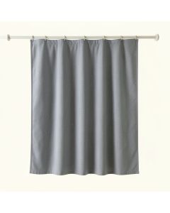 Aspen Bluff Shower Curtain Hanging Flat From A Plain Rod - Gray (synthetic illustration; no displayed measurements)
