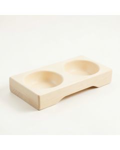 Olive Crossing Pet Feeding Stand With Two Plain Empty Bowls - Ivory (synthetic illustration; no displayed measurements)