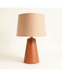 Lake Arc Table Lamp With A Plain Fabric Shade (synthetic illustration; no displayed measurements)