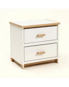 Lagarto 3 - Drawer Nightstand In White/Light Brown (synthetic illustration; no displayed measurements)
