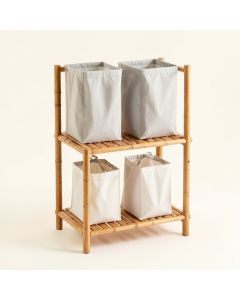 Maple Bridge Laundry Sorting Station With Plain Removable Bags - Gray (synthetic illustration; no displayed measurements)