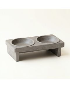 Hazel Brook Pet Feeding Stand With Two Plain Empty Bowls - Gray (synthetic illustration; no displayed measurements)