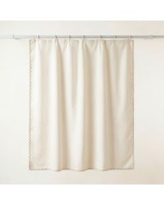 Ash Dale Shower Curtain Hanging Flat From A Plain Rod - Cream (synthetic illustration; no displayed measurements)