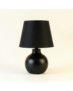 Field Arc Table Lamp With A Plain Fabric Shade (synthetic illustration; no displayed measurements)