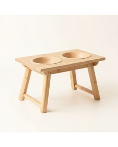 Laurel Falls Pet Feeding Stand With Two Plain Empty Bowls - Beige (synthetic illustration; no displayed measurements)