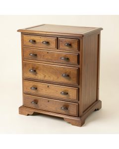Cincinnatus Rustic Curved Square Paneled 8-Drawer Vertical Free Standing Jewelry Box (synthetic illustration; no displayed measurements)