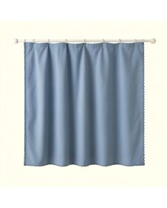 Juniper Falls Shower Curtain Hanging Flat From A Plain Rod - Blue (synthetic illustration; no displayed measurements)