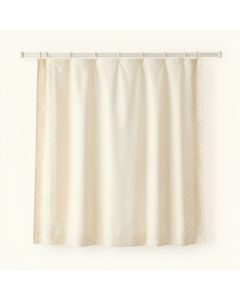 Rowan Crossing Shower Curtain Hanging Flat From A Plain Rod - Cream (synthetic illustration; no displayed measurements)
