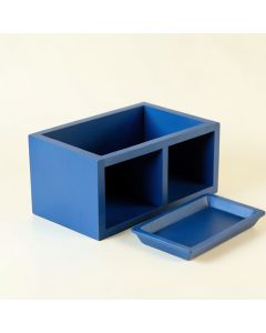 Oak Bridge Empty Coffee-Station Organizer - Blue (synthetic illustration; no displayed measurements)