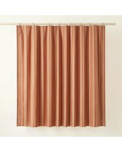 Aspen Brook Shower Curtain Hanging Flat From A Plain Rod - Terracotta (synthetic illustration; no displayed measurements)