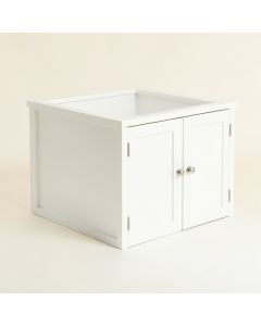 Aspen Bend Empty Furniture-Style Litter Enclosure - White (synthetic illustration; no displayed measurements)