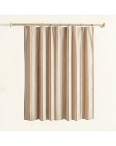 Clay Crossing Shower Curtain Hanging Flat From A Plain Rod - Beige (synthetic illustration; no displayed measurements)