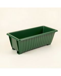 Meadow Brook Empty Railing Planter With Integral Brackets - Green (synthetic illustration; no displayed measurements)
