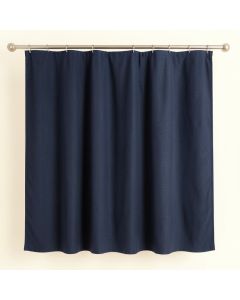 Cove Bluff Shower Curtain Hanging Flat From A Plain Rod - Navy (synthetic illustration; no displayed measurements)