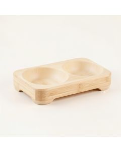 Heath Bluff Pet Feeding Stand With Two Plain Empty Bowls - Ivory (synthetic illustration; no displayed measurements)