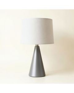 Vale Branch Table Lamp With A Plain Fabric Shade - Gray (synthetic illustration; no displayed measurements)