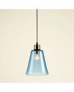 Oak Crest Pendant Light Suspended From One Plain Cable - Blue (synthetic illustration; no displayed measurements)