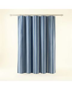 Clay Bridge Shower Curtain Hanging Flat From A Plain Rod - Blue (synthetic illustration; no displayed measurements)