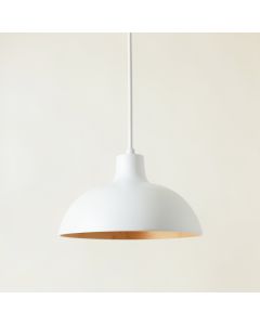 Cliff Brook Pendant Light Suspended From One Plain Cable - White (synthetic illustration; no displayed measurements)