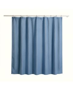 Pine Bluff Shower Curtain Hanging Flat From A Plain Rod - Blue (synthetic illustration; no displayed measurements)