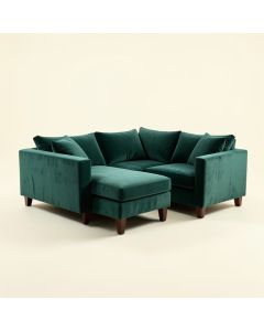 112 '' Wide Velvet Sofa & Chaise (synthetic illustration; no displayed measurements)