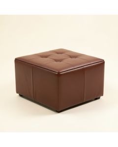 Sigler 35.5 '' Wide Faux Leather Tufted Square Cocktail Ottoman (synthetic illustration; no displayed measurements)