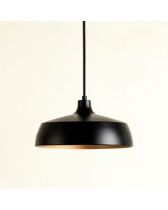 Ash Crest Pendant Light Suspended From One Plain Cable - Black (synthetic illustration; no displayed measurements)