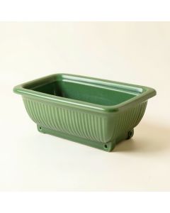Holly Crest Empty Railing Planter With Integral Brackets - Green (synthetic illustration; no displayed measurements)