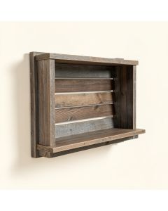Rustic Hanging Shuttered Wall Shelf (synthetic illustration; no displayed measurements)