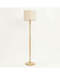 Holly Crest Floor Lamp With A Plain Fabric Shade - Beige (synthetic illustration; no displayed measurements)