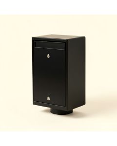 Pedestal All-In-One , Large , Aluminum , Locking , Mailbox & Post Combo , Black (synthetic illustration; no displayed measurements)