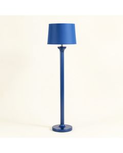 Elm Dale Floor Lamp With A Plain Fabric Shade - Blue (synthetic illustration; no displayed measurements)