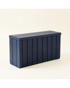 River Bend Narrow Outdoor Storage Bench - Navy (synthetic illustration; no displayed measurements)