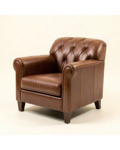 Wentz 47 '' Wide Tufted Top Grain Leather Armchair (synthetic illustration; no displayed measurements)