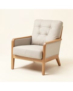 Icard 27 '' Wide Tufted Linen Lounge Chair (synthetic illustration; no displayed measurements)